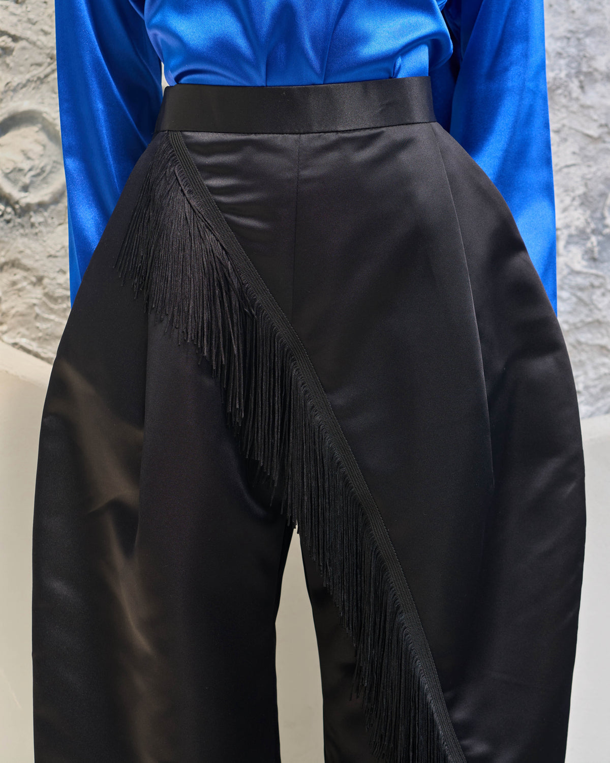 Black Fringe Pants