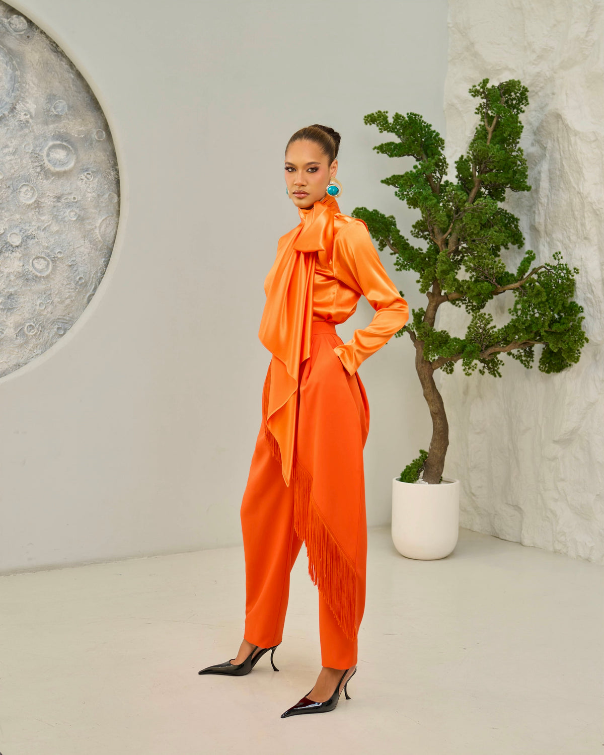 Naomi Bow Top - Orange