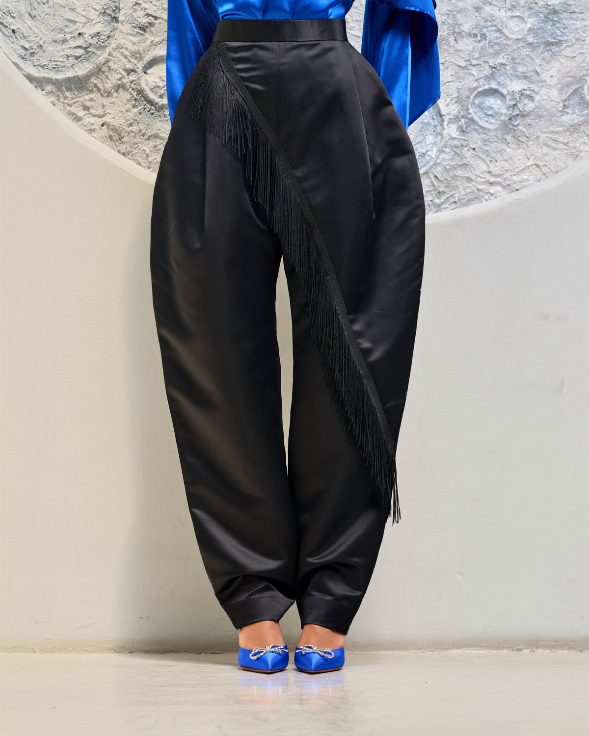 Black Fringe Pants