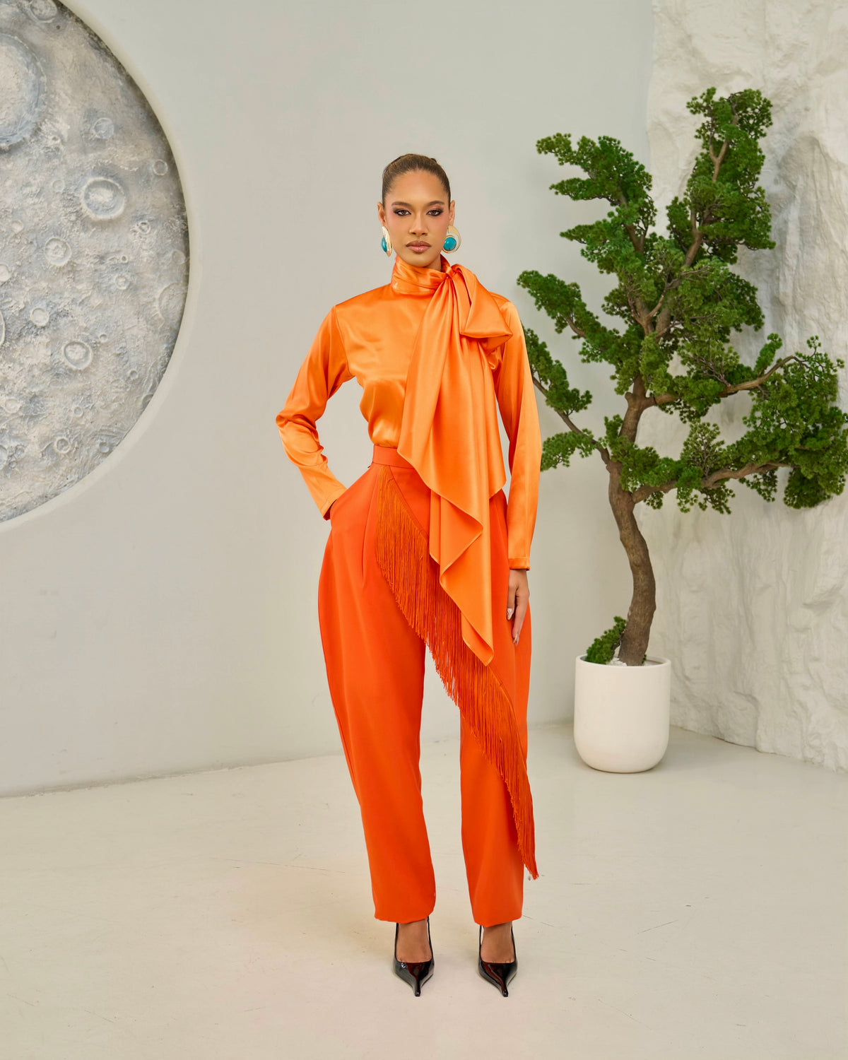 Naomi Bow Top - Orange
